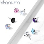 Kamínek k PUSH IN piercing do nosu TITAN (2 mm)