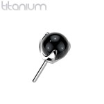 Kamínek k PUSH IN piercingu TITAN, černý kamínek (3 mm)