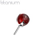 Kamínek k PUSH IN piercingu TITAN, červený kamínek (3 mm)