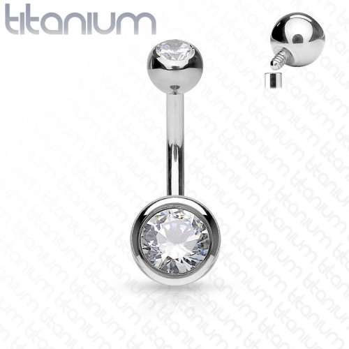 Piercing do pupíku - banánek MALÝ vnitřní závit - TITAN (1,6 x 10 mm)