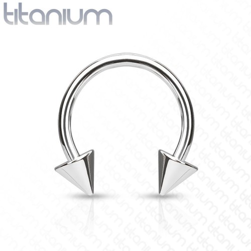 Piercing - podkova TITAN (1,2 x 10 mm, hroty 4 x 4 mm)