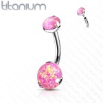 Piercing do pupíku - TITAN (bílá)