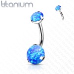 Piercing do pupíku - TITAN (bílá)