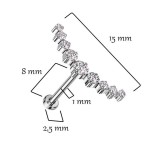 Piercing do brady - labreta TITAN, 1,0 x 8 mm