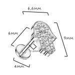 Piercing do brady - labreta Hamsa TITAN (1,2 x 6 mm)