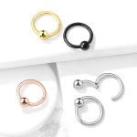 Piercing segment kruh s kuličkou 1,2 x 10 mm (růžové zlato)