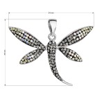 Stříbrný přívěsek s krystaly Swarovski měsíční vážka 34164.3 moonlight