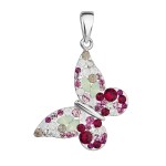 Stříbrný přívěsek s krystaly Swarovski červený motýl 34192.3 sweet love