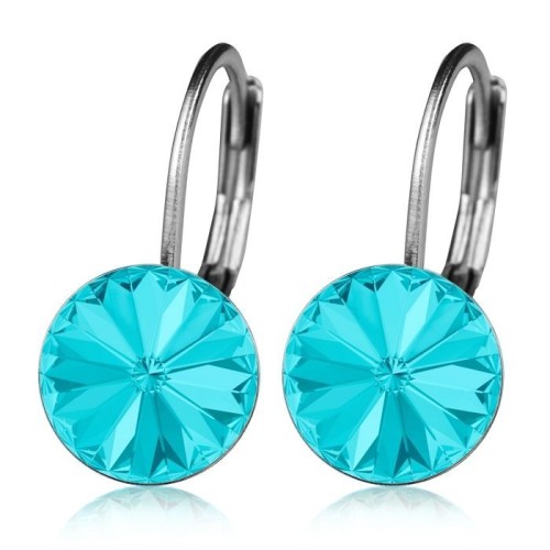 Ocelové náušnice s krystaly Swarovski® LIGHT TURQUOISE