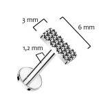 Piercing do brady - labreta TITAN, 1,2 x 6 mm