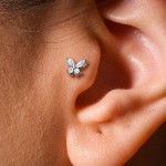 Zlacená labreta /  helix / tragus piercing motýlek (1,2 x 8 mm)