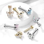 Zlacená labreta /  helix / tragus piercing motýlek (1,2 x 8 mm)