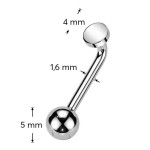 Christina piercing TITAN (1,6 x 10 mm)