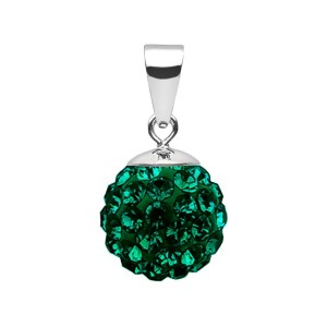 Stříbrný přívěsek s krystaly Crystals from Swarovski® Emerald