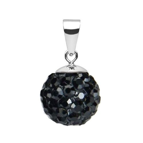 Stříbrný přívěsek s krystaly Crystals from Swarovski® Black Jet