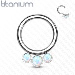 Piercing segment kruh TITAN, 1,2 x 8 mm bílý