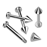 Piercing do brady - labreta TITAN (3 x 3 mm, 1,2 x 8 mm)