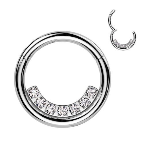 Piercing septum / helix / cartilage se zirkony (1,2 x 10 mm)