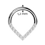 Segment kruh se zirkony septum / helix / cartilage / tragus piercing (1,2 x 8 mm)