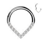 Segment kruh se zirkony septum / helix / cartilage / tragus piercing (1,2 x 8 mm)