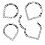 Segment kruh se zirkony septum / helix / cartilage / tragus piercing (1,2 x 8 mm)