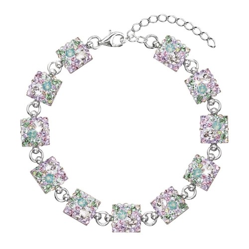 Stříbrný náramek se Swarovski krystaly mix barev 33047.3 sakura