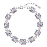 Stříbrný náramek se Swarovski krystaly fialový 33047.3 violet