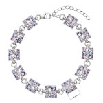 Stříbrný náramek se Swarovski krystaly fialový 33047.3 violet