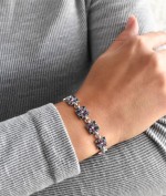 Stříbrný náramek se Swarovski krystaly mix barev 33047.4 galaxy