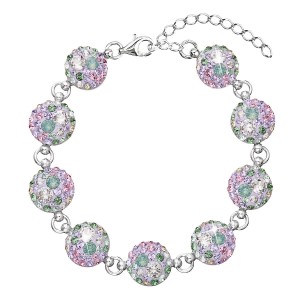 Stříbrný náramek se Swarovski krystaly mix barev 33048.3 sakura