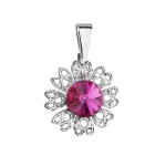 Přívěsek bižuterie se Swarovski krystaly růžová kytička 54032.3 fuchsia