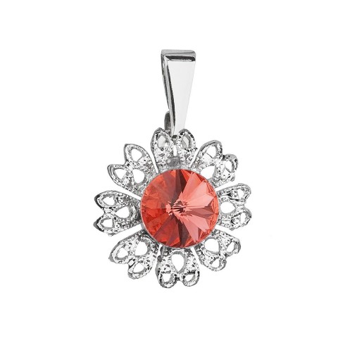 Přívěsek bižuterie se Swarovski krystaly červená kytička 54032.3 padparadcha