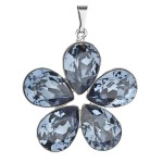 Přívěsek bižuterie se Swarovski krystaly modrá kytička 54037.3 denim blue