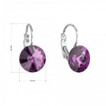 Náušnice bižuterie se Swarovski krystaly fialové kulaté 51002.3 amethyst