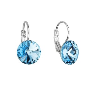 Náušnice bižuterie se Swarovski krystaly modré kulaté 51002.3 aqua