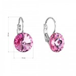 Náušnice bižuterie se Swarovski krystaly růžové kulaté 51002.3 rose