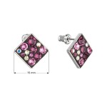 Náušnice bižuterie se Swarovski krystaly fialové kosočtverec 51032.3 amethyst