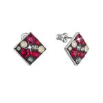 Náušnice bižuterie se Swarovski krystaly červené kosočtverec 51032.3 ruby