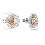 Náušnice bižuterie se Swarovski krystaly oranžová kytička 51042.3 light peach