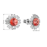 Náušnice bižuterie se Swarovski krystaly oranžová kytička 51042.3 padparadcha