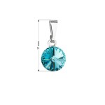 Přívěsek bižuterie se Swarovski krystaly modrý kulatý 54018.3 turquoise