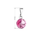 Přívěsek bižuterie se Swarovski krystaly růžový kulatý 54018.3 rose