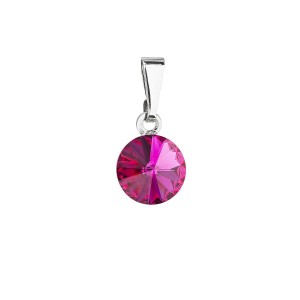 Přívěsek bižuterie se Swarovski krystaly růžový kulatý 54018.3 fuchsia