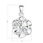 Stříbrný přívěsek s krystalem Swarovski bílá kytička 34230.1