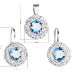 Sada šperků s krystaly Swarovski náušnice a přívěsek modré kulaté 39107.3 light sapphire shimmer