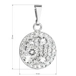 Stříbrný přívěsek s krystaly Swarovski bílý kulatý 34225.1