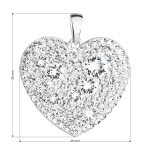 Stříbrný přívěsek s krystaly Swarovski bílé srdce 34243.1