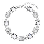 Stříbrný náramek se Swarovski krystaly bílý 33047.1