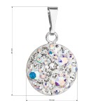 Stříbrný přívěsek s krystaly Swarovski ab efekt kulatý 34225.2