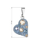 Přívěsek bižuterie se Swarovski krystaly modré srdce 54027.3 denim